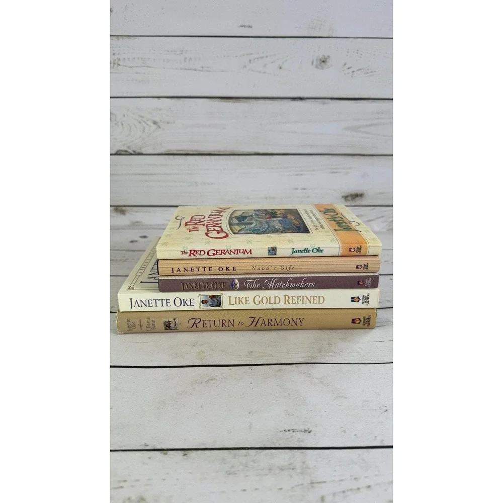 Janette Oke Lot 5 Books Red Geranium Nana's Gift Matchmakers Like Gold Refined
